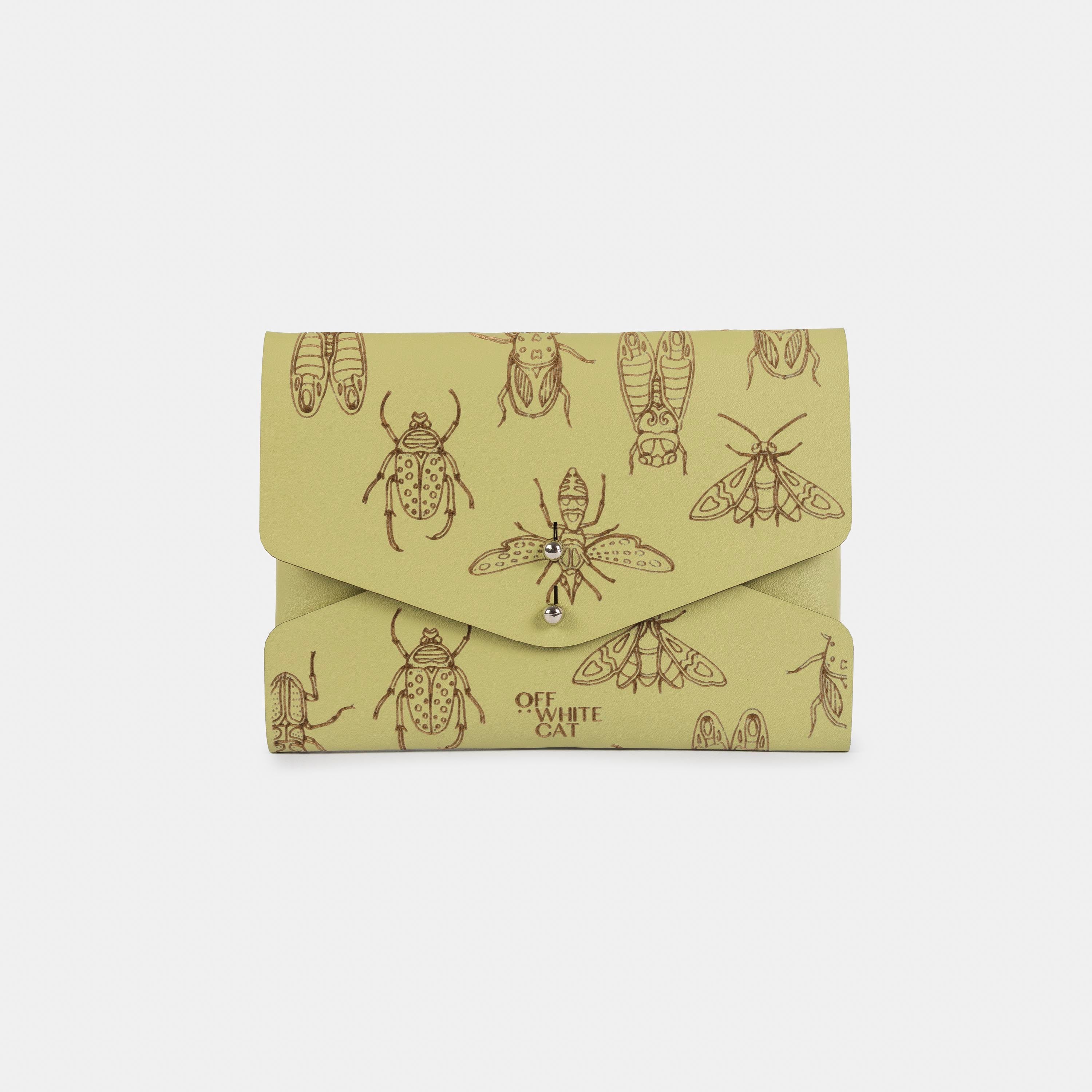 Carteira 'Lola' Matcha-Off White Cat-