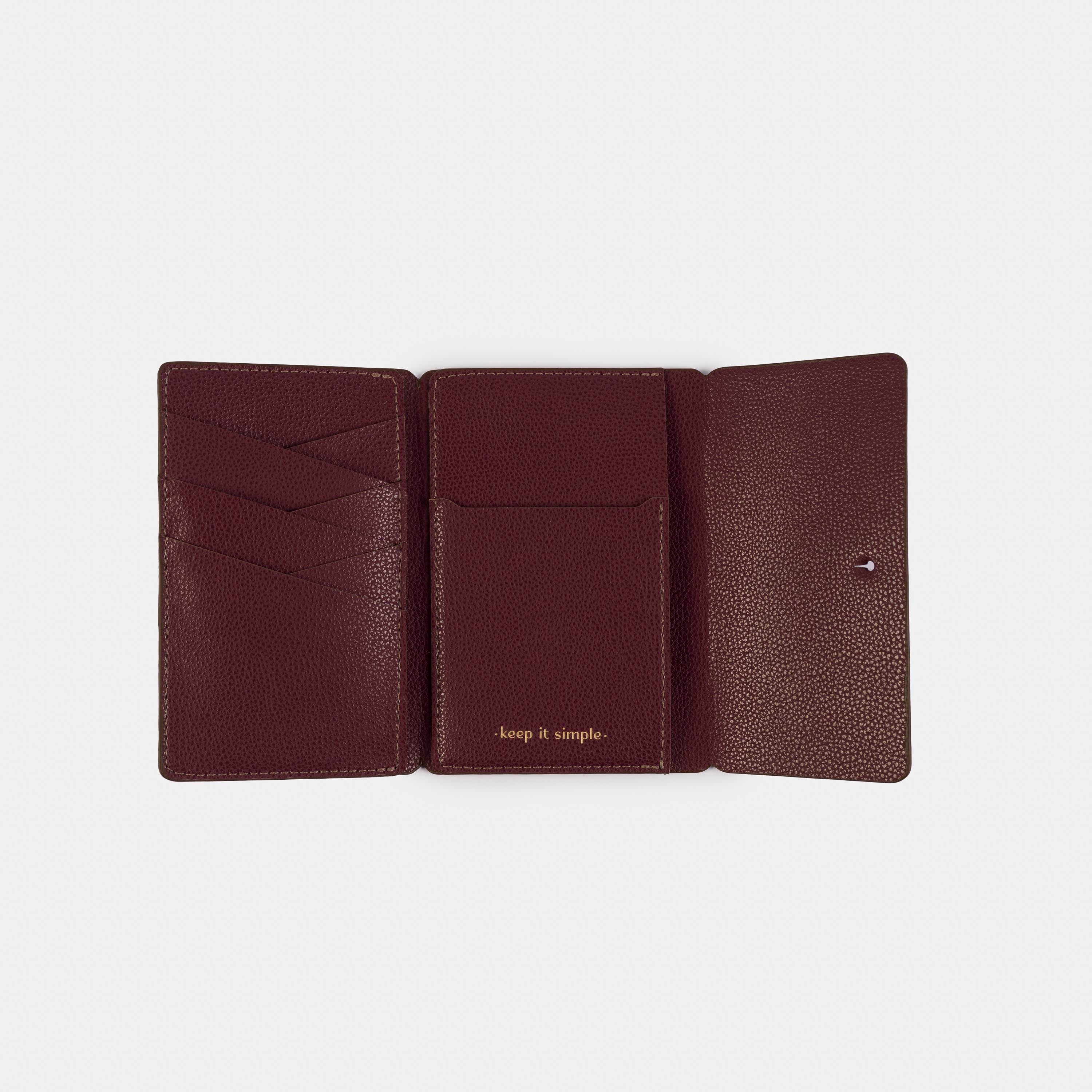 Carteira 'Cassi' Bordeaux-Off White Cat-