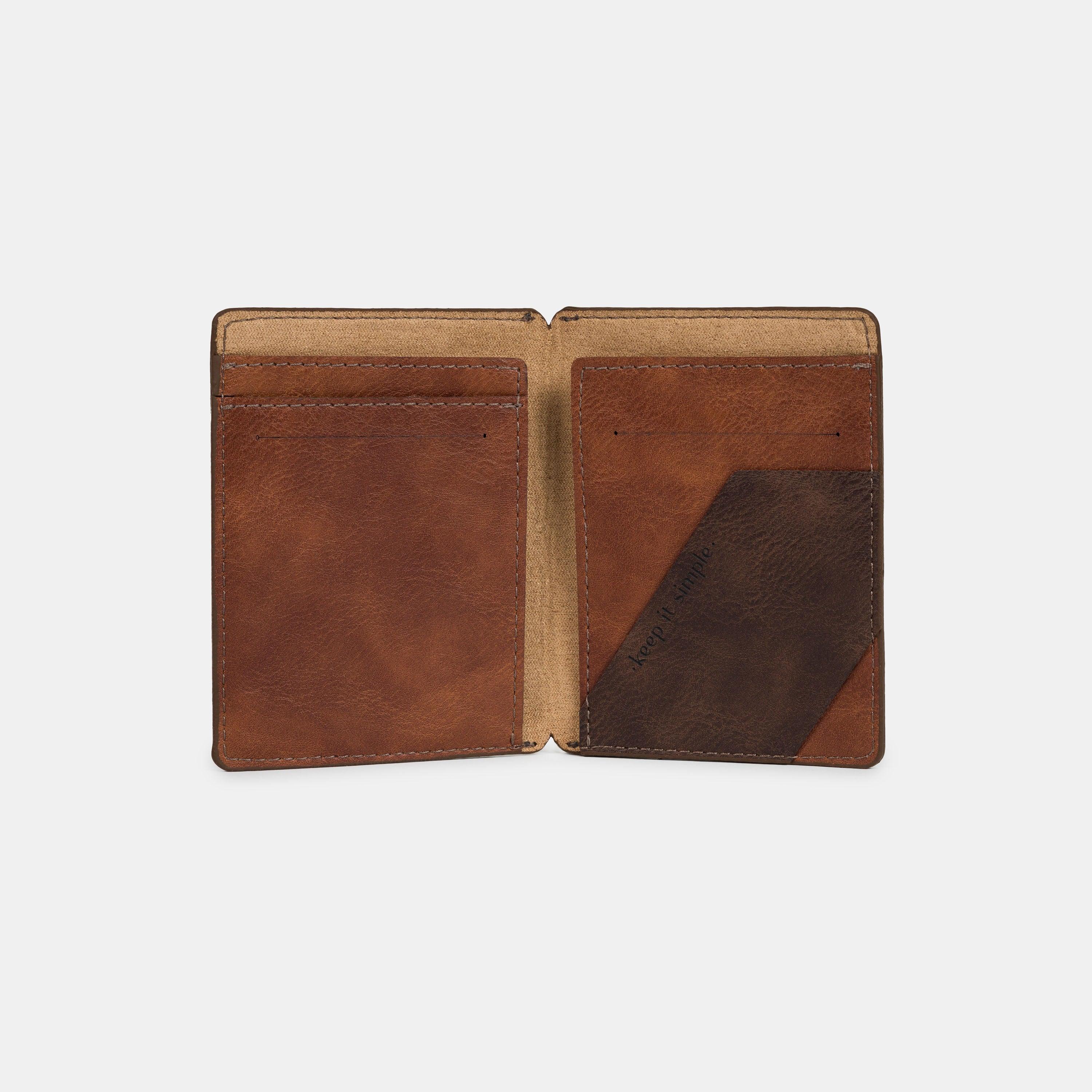 Carteira 'Canário' Brown-Off White Cat-