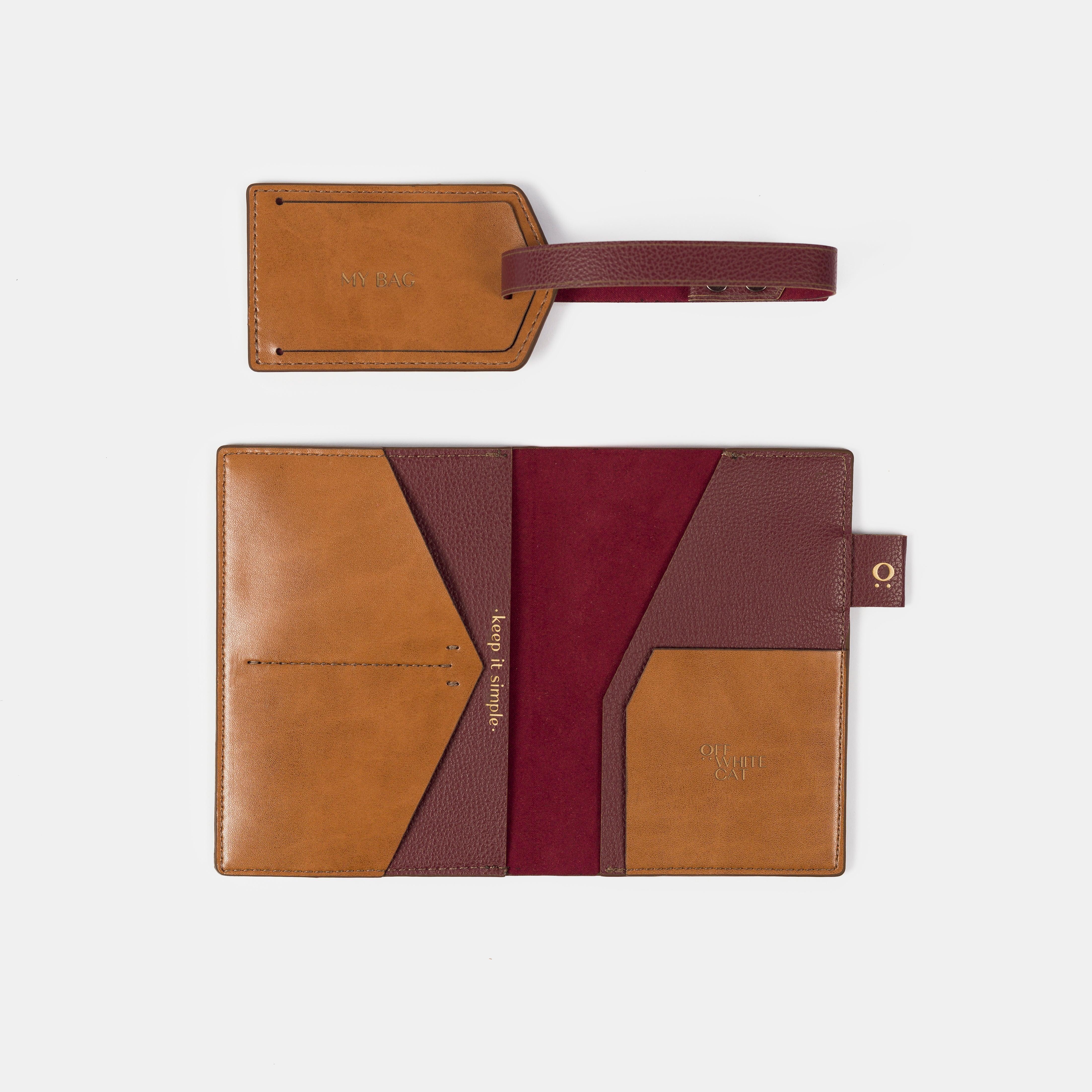 Duo 'Ginger' Bordeaux-Off White Cat-