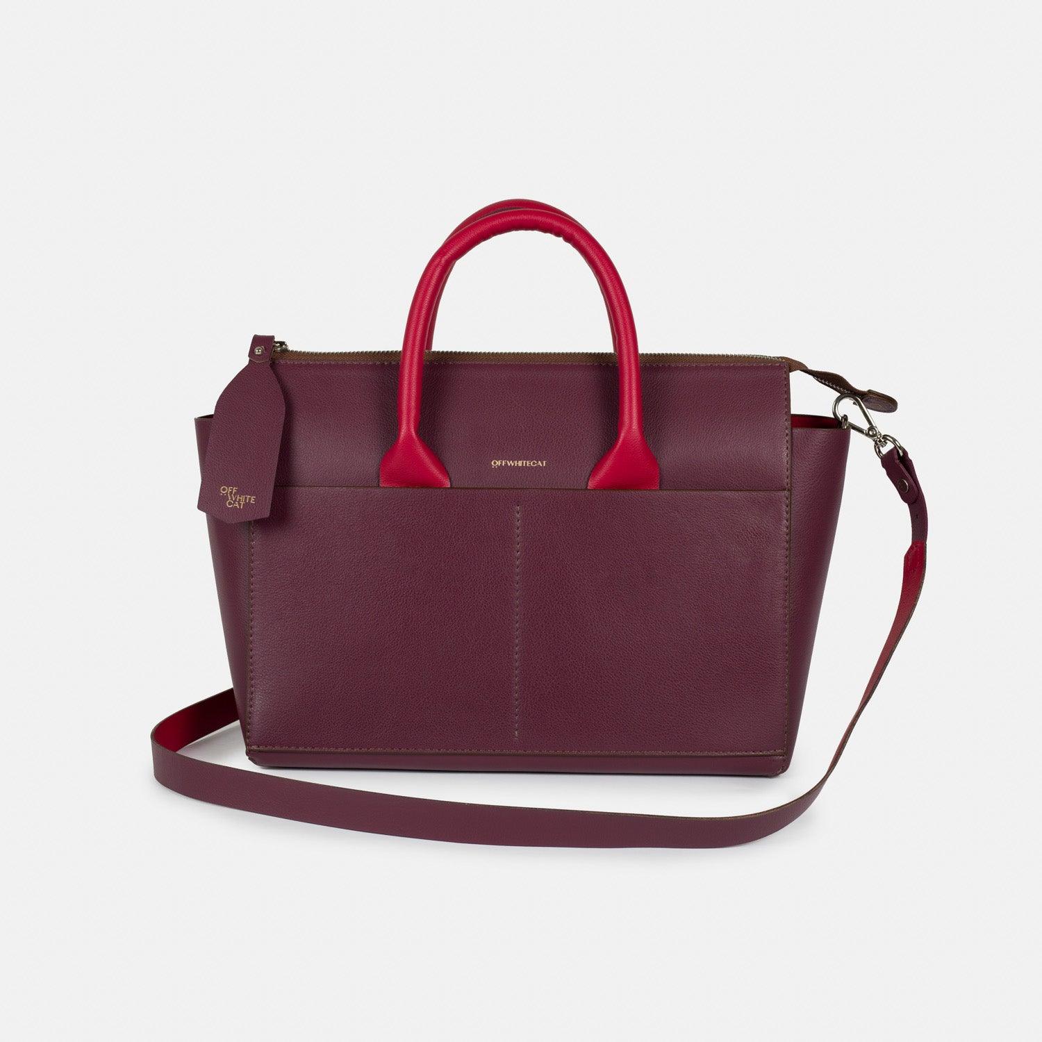 Bolsa 'Mini Juno' Bordeaux-Off White Cat-Bolsa