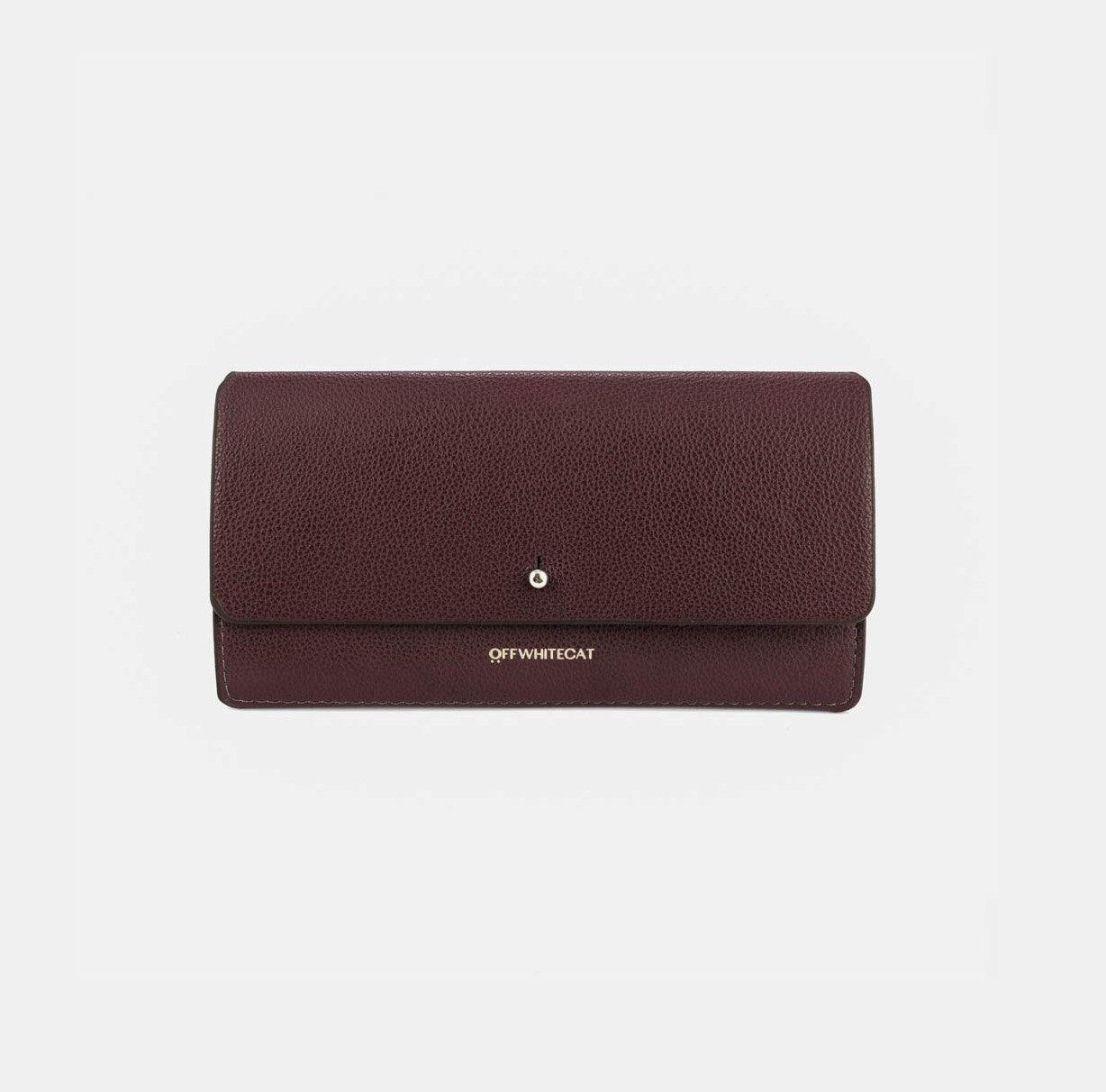 Carteira 'Frida' Bordeaux-Off White Cat-