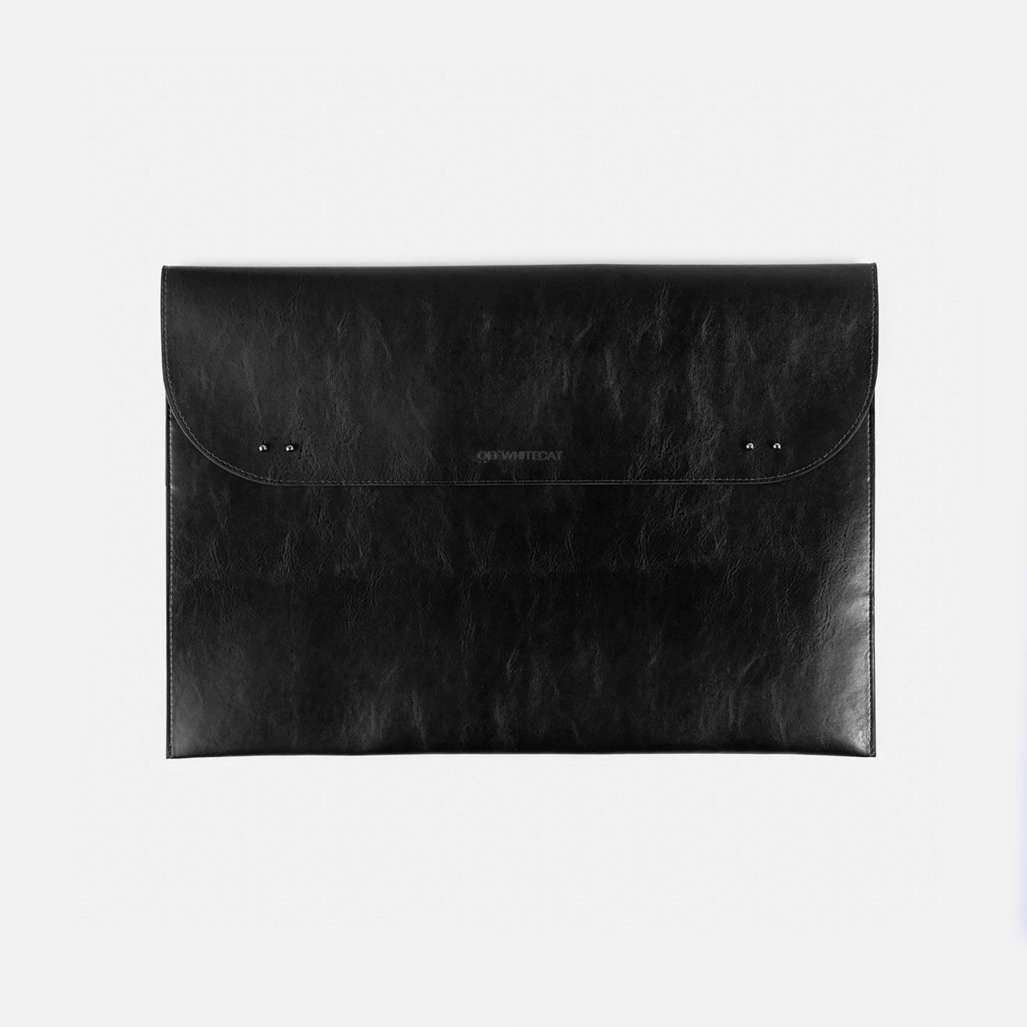 Case Laptop 'Milo' All Black-Off White Cat-