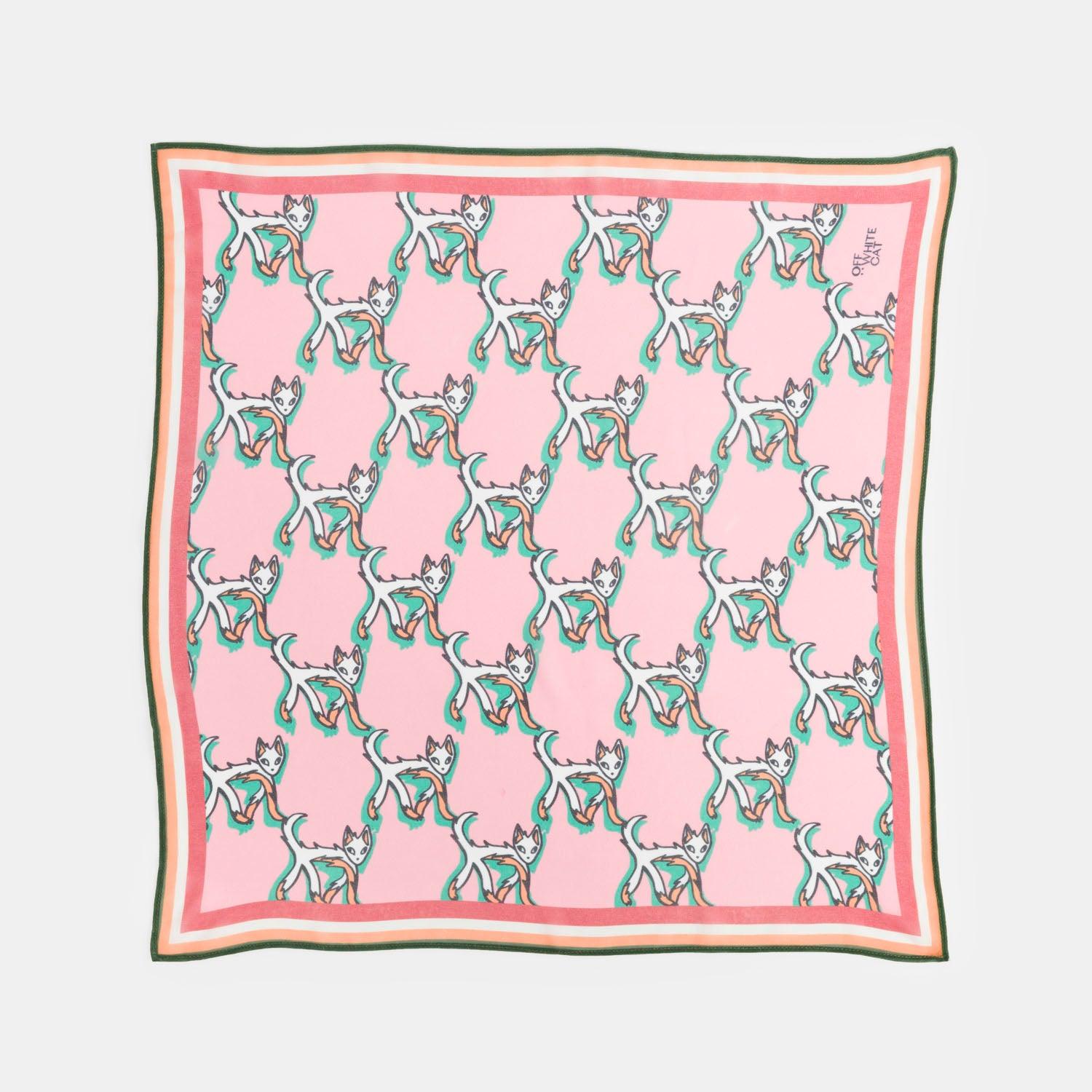 Lenço Rosa-Off White Cat-