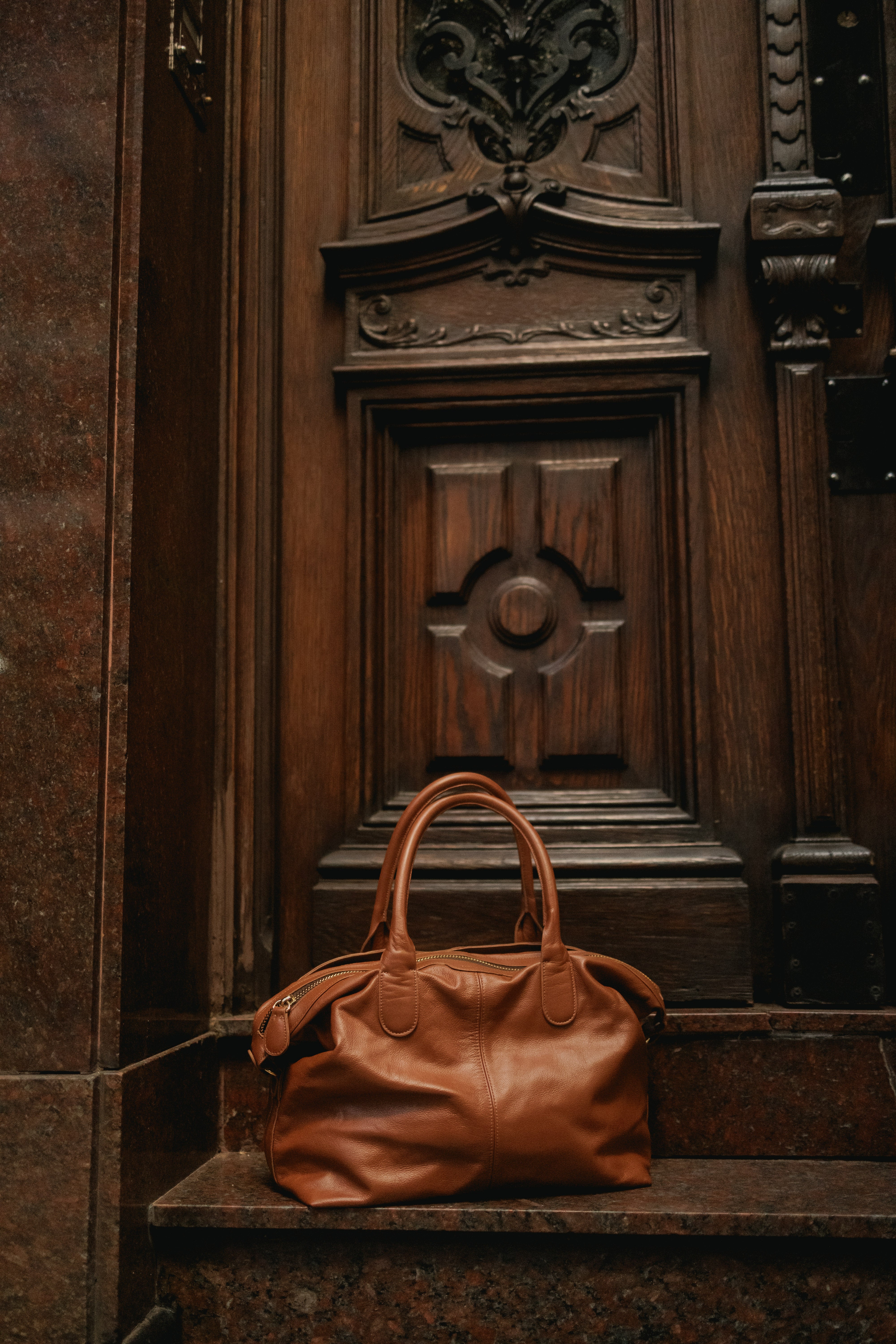 Bolsa 'Oslo' Couro Camel
