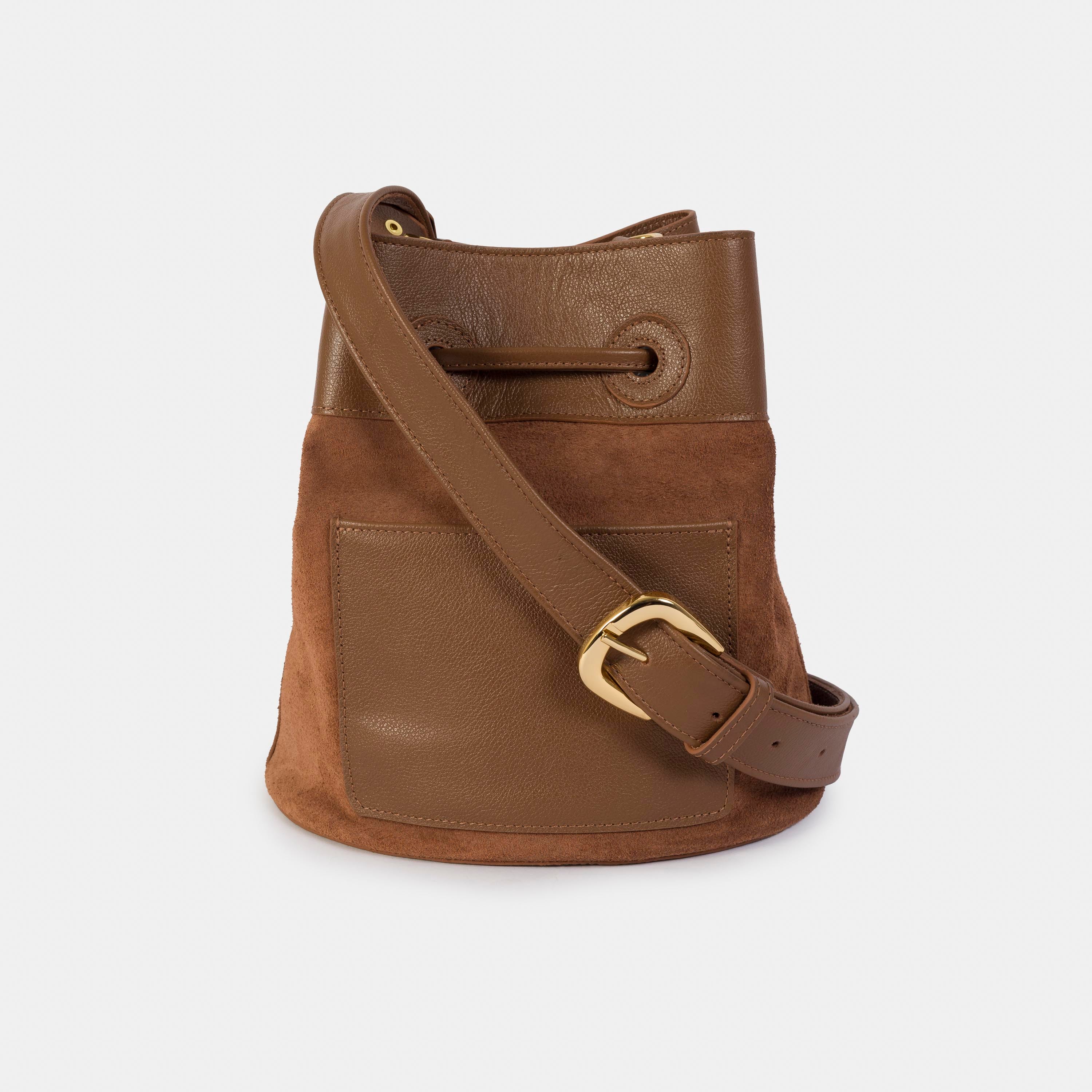Bolsa 'Cora' Couro - Mocha Mousse