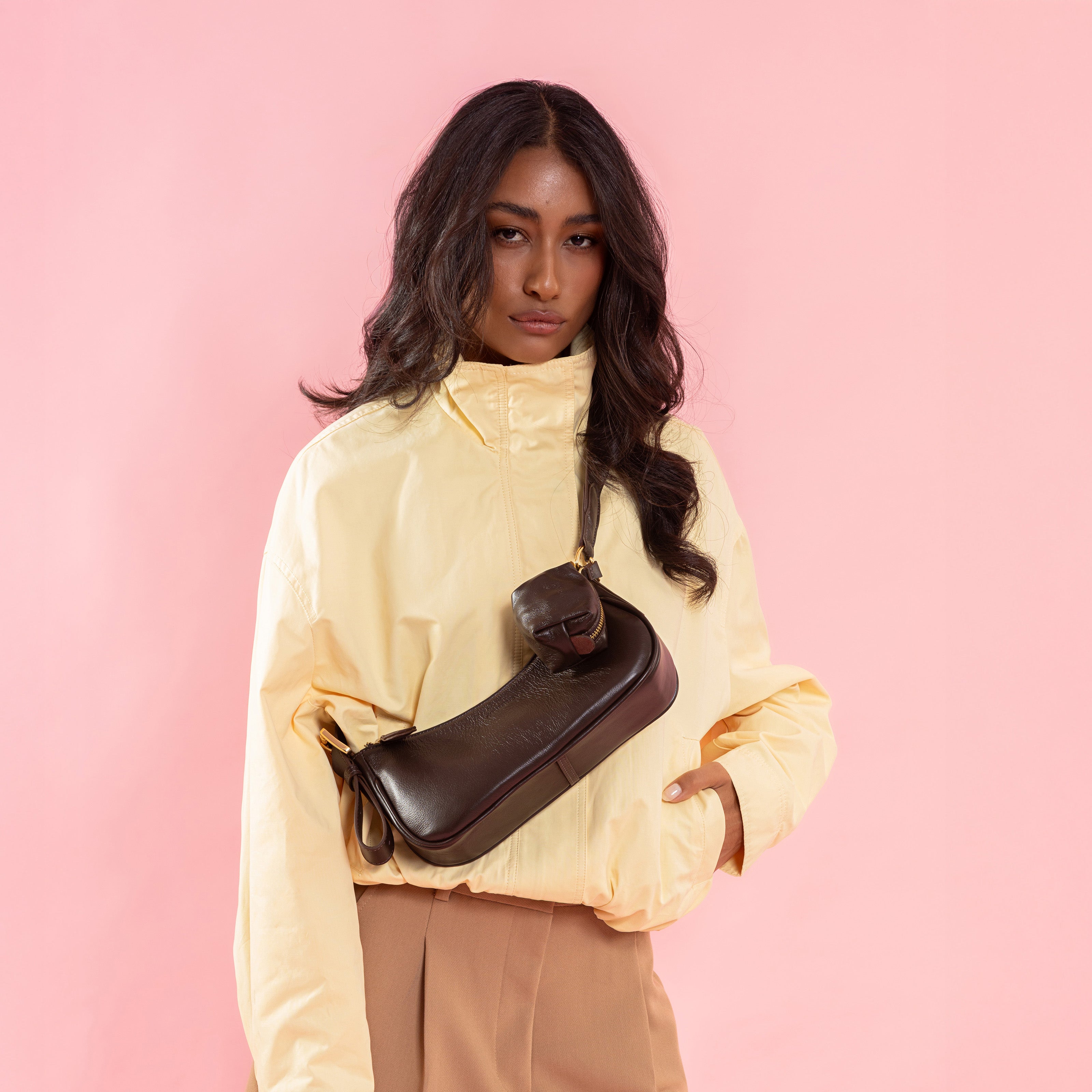 Bolsa 'Noir' Couro Espresso